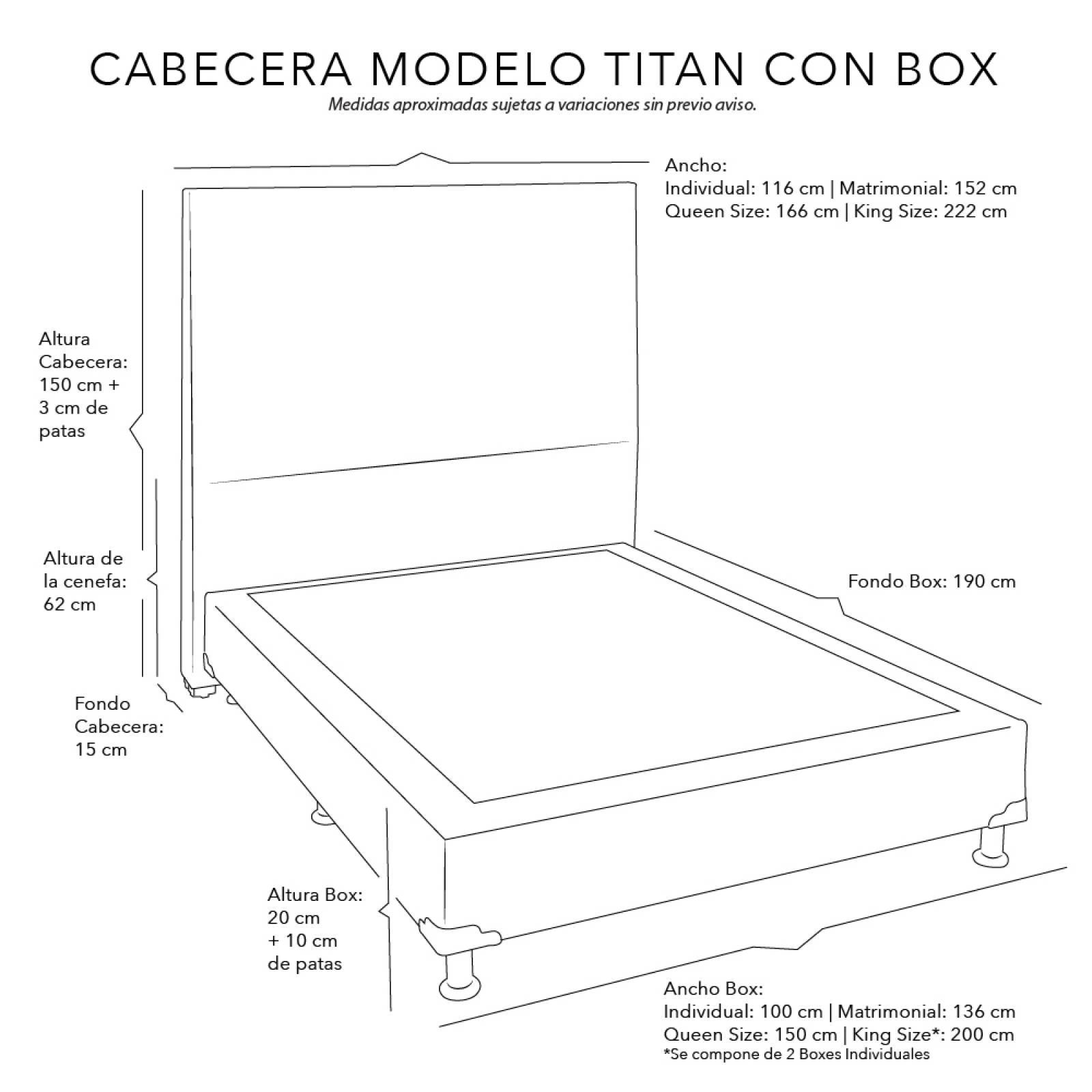 Colchón Matrimonial Spring Air LeMans con Cabecera Dicasa Titan y Box Verde Imperio