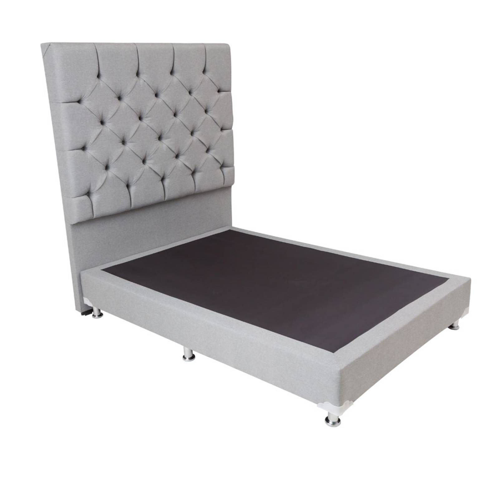 Colchón Matrimonial Spring Air LeMans con Cabecera Dicasa Capri y Box Quantum Gris