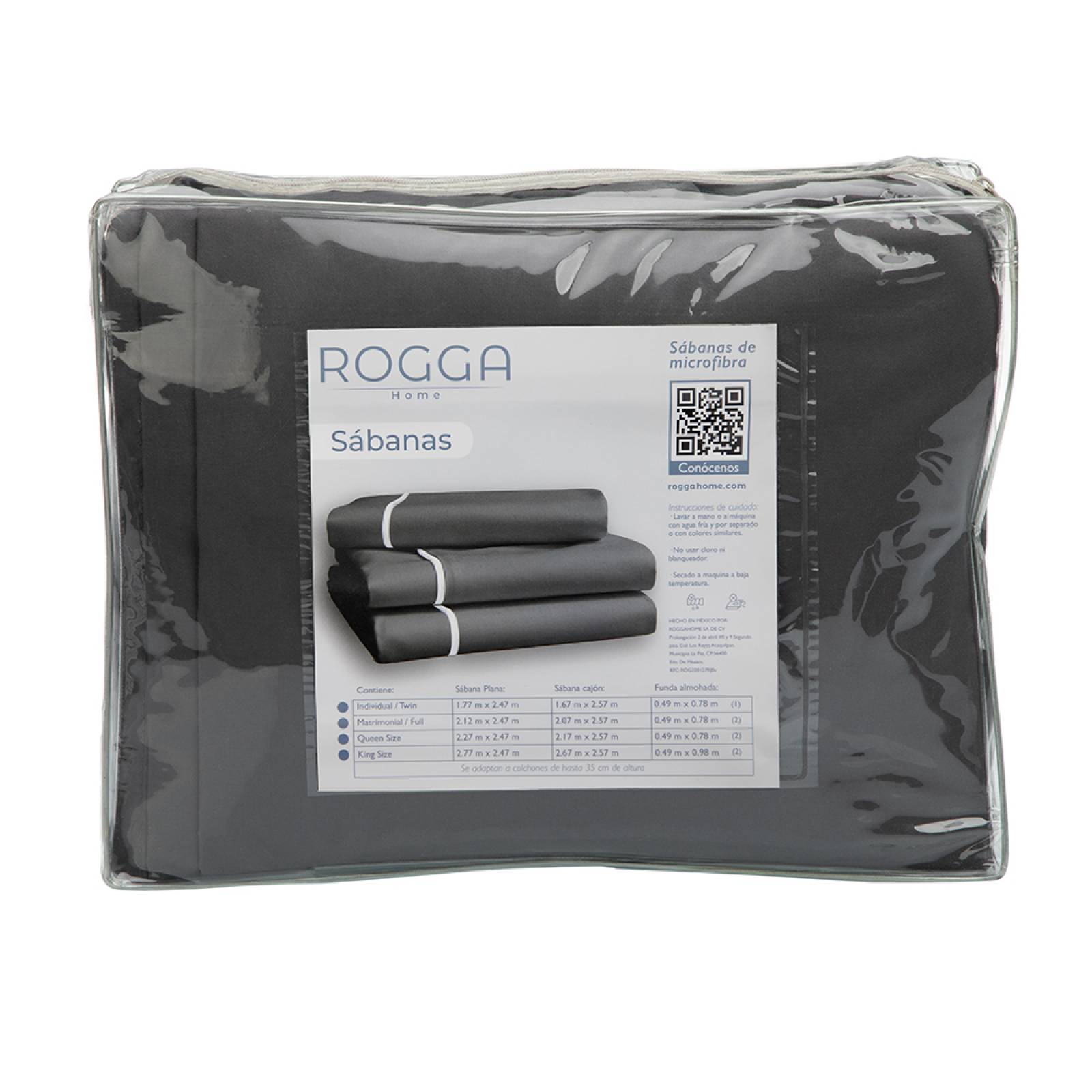 Edredon Queen Size Dicasa Couzy Doble Vista Rojo con Azul y Sábanas Royal Gris