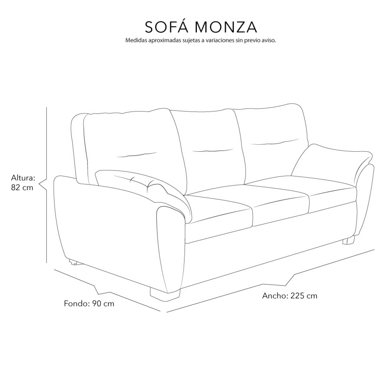 Sofa 3 Plazas Dicasa Monza Azul. Entregas solo CDMX y AM