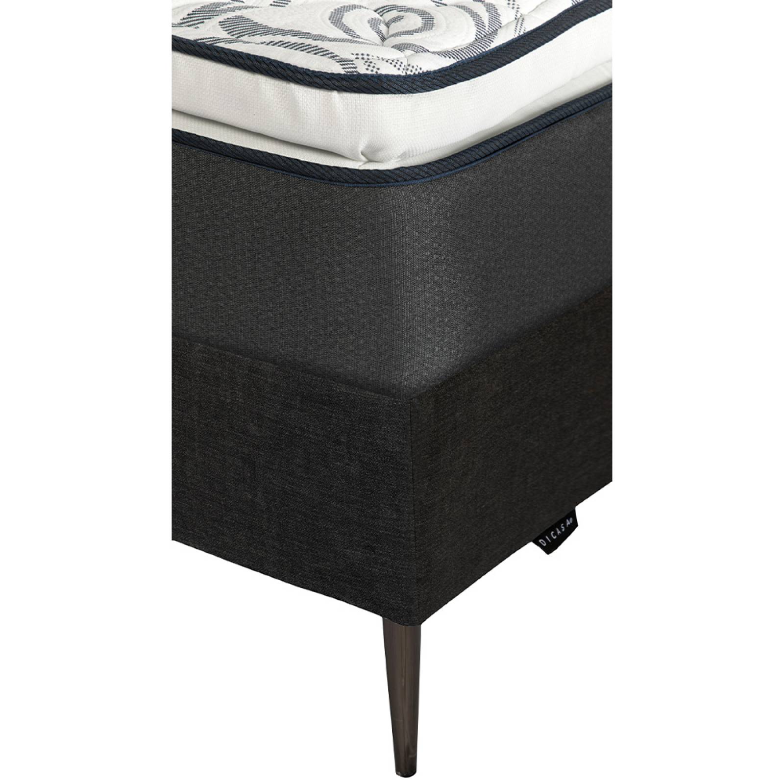 Colchón Matrimonial Dicasa Trini con Base Cama Slim Azul, Protector Cloud, Sábanas Softy, Almohada One y Edredon