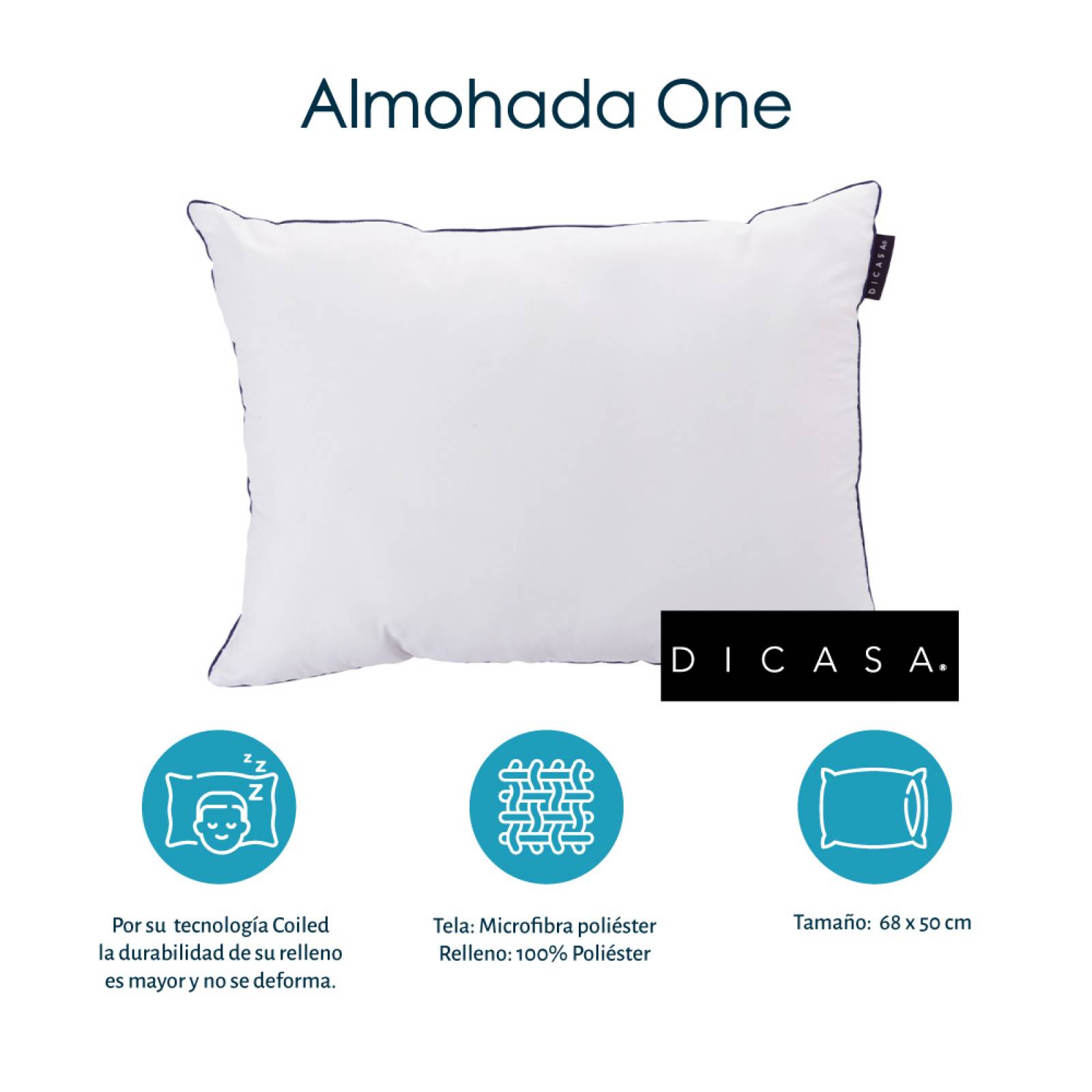 Colchón Matrimonial Dicasa Trini con Base Cama Slim Azul, Protector Cloud, Sábanas Softy, Almohada One y Edredon