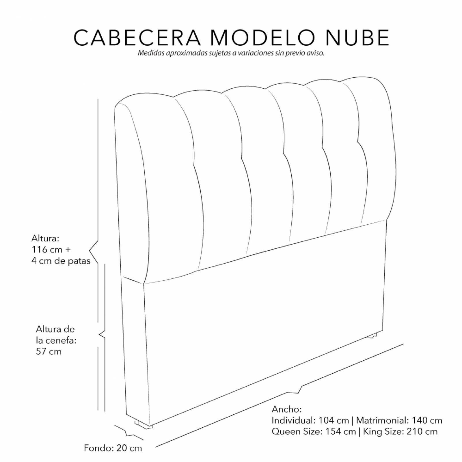 Cabecera Individual Dicasa Nube Apolo Crema