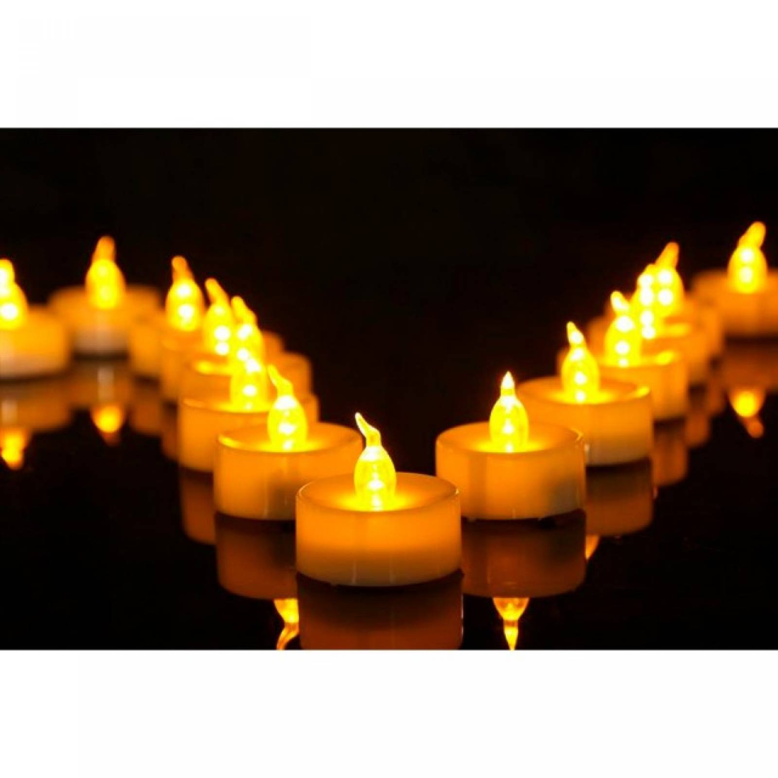 Caja 24 Velas Luz Amarilla Parpadeantes Incl Pila