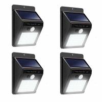 4 Lámparas Solar Con 30 Leds Sensor De Movimiento Impermeable Al 30%