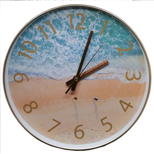 Reloj de Pared 30 cm silencioso playa