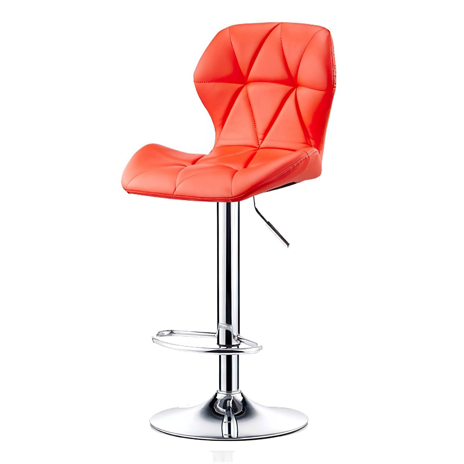 Silla de bar acolchada con respaldo geométrico