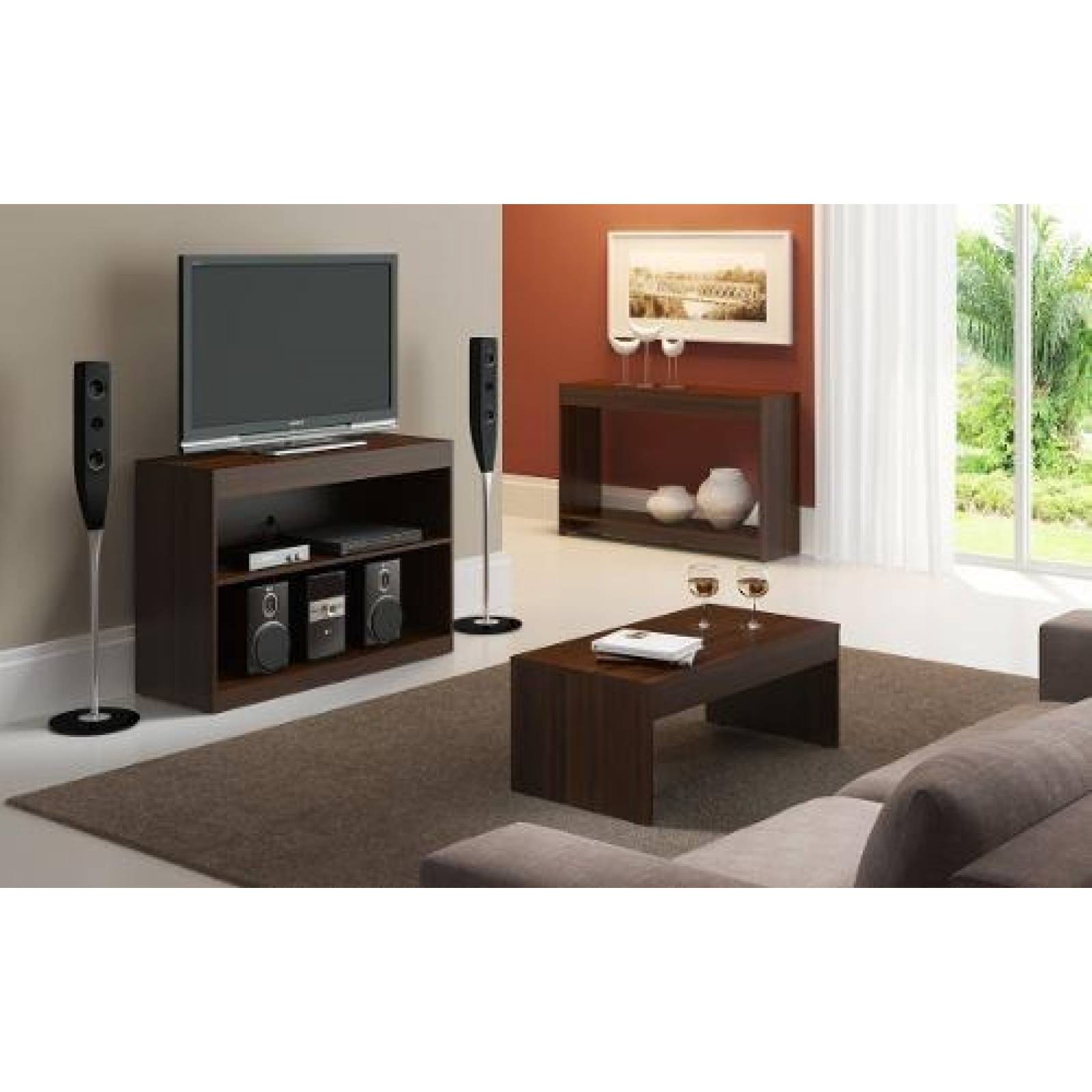 Mueble Rack Pantalla+ Mesa Centro + Consola Combo 7300006