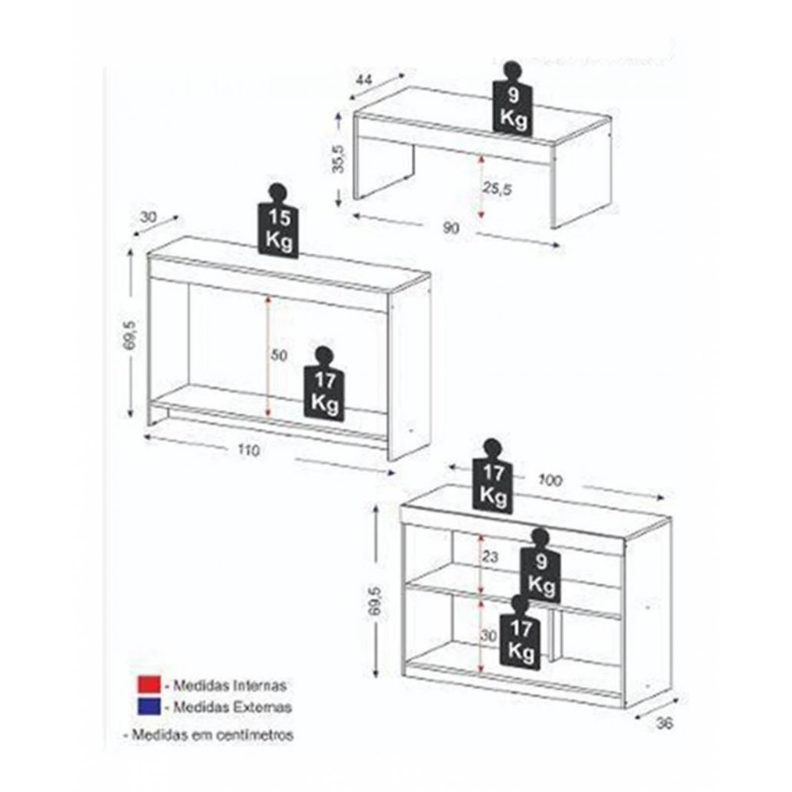 Mueble Rack Pantalla+ Mesa Centro + Consola Combo 7300006