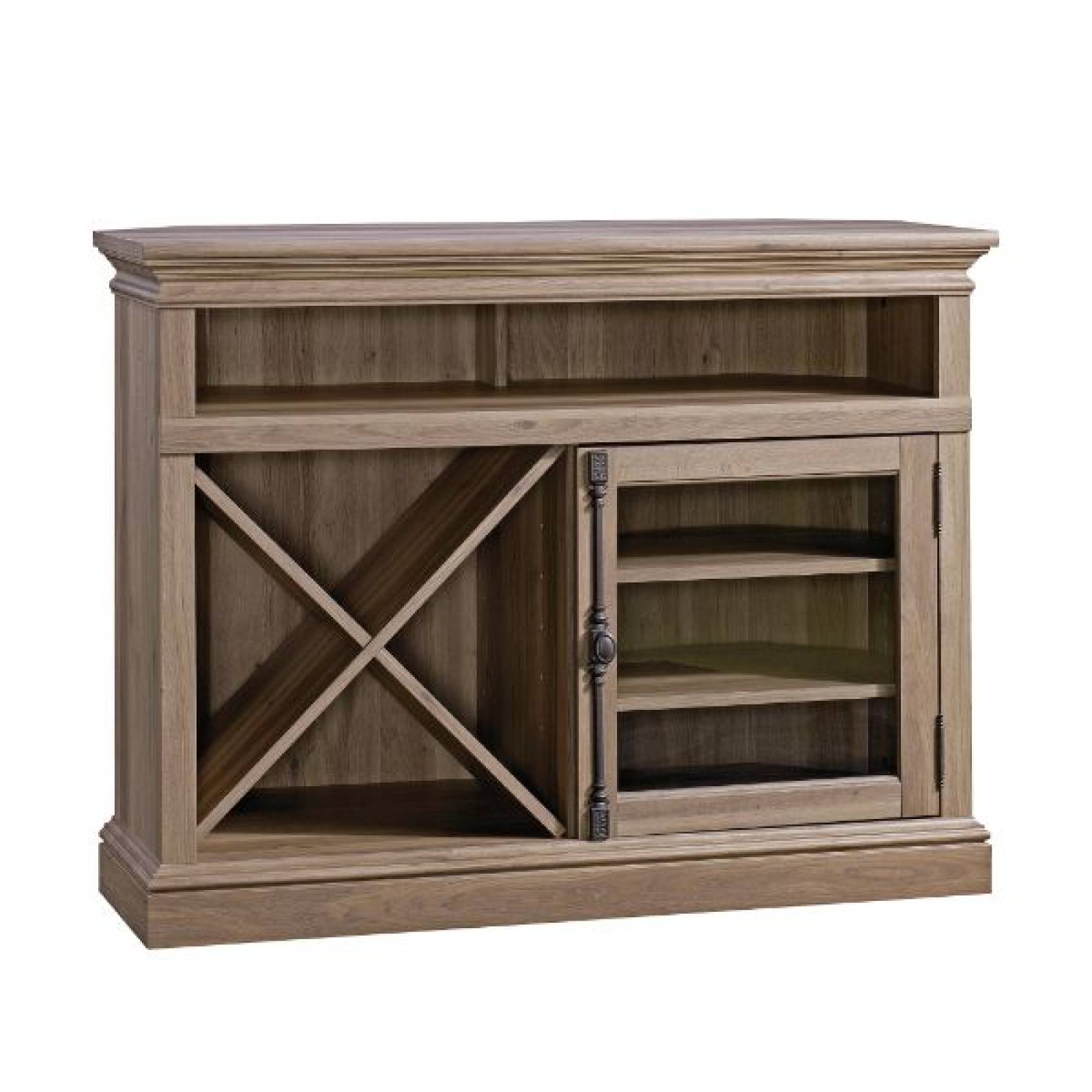 Mueble Tipo Credenza Para TV de hasta 42"pulgadas, con Repisas Ajustables y Puertas de Vidrio Templado