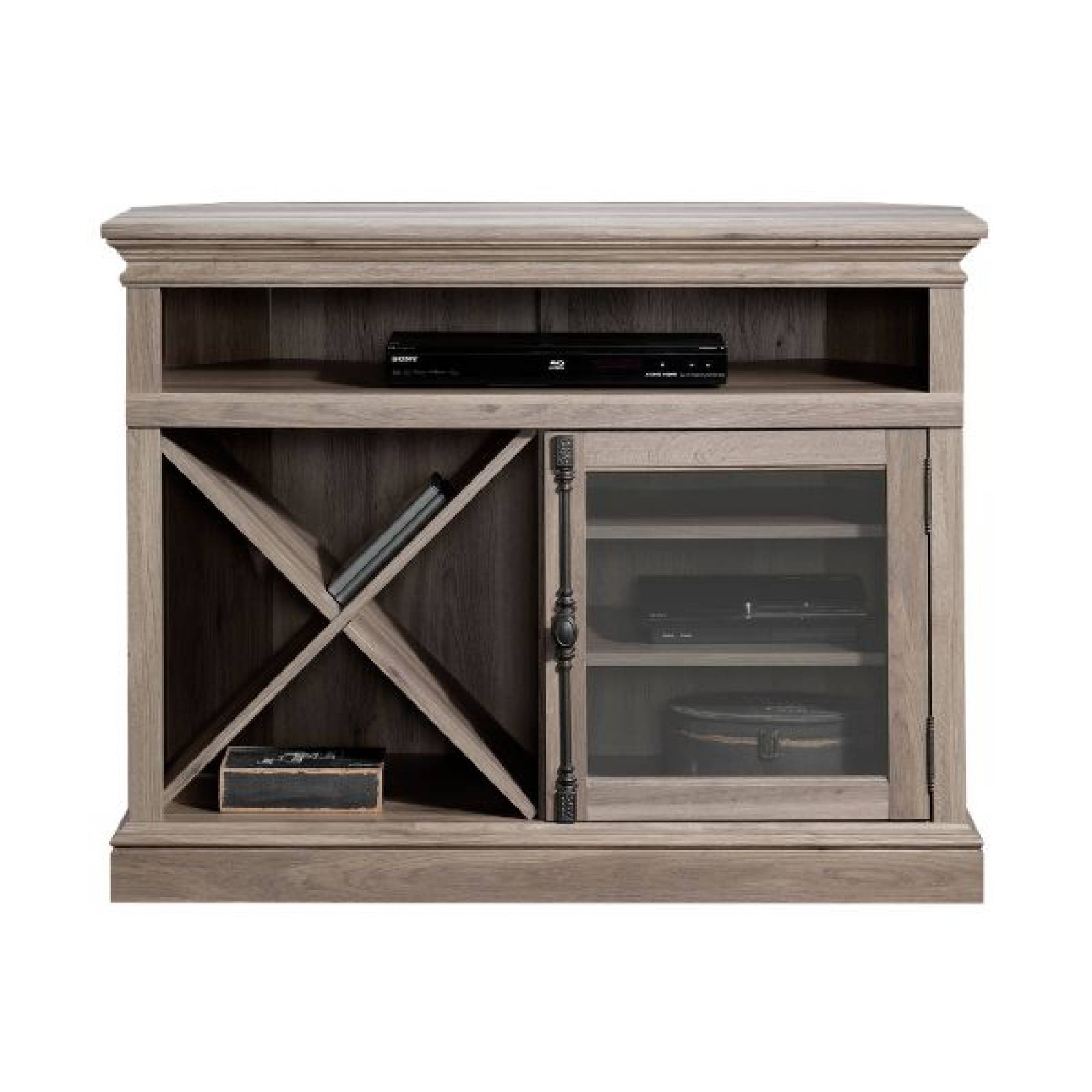 Mueble Tipo Credenza Para TV de hasta 42"pulgadas, con Repisas Ajustables y Puertas de Vidrio Templado