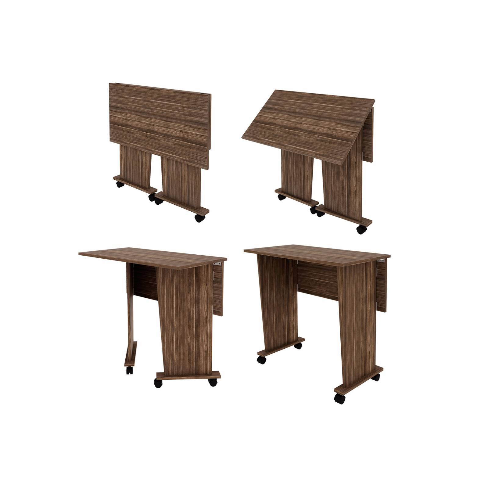 Mueble Escritorio Desmontable c  Ruedas Nogal ME41170006