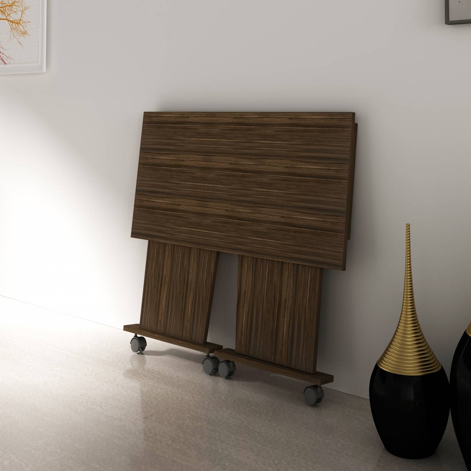 Mueble Escritorio Desmontable c  Ruedas Nogal ME41170006