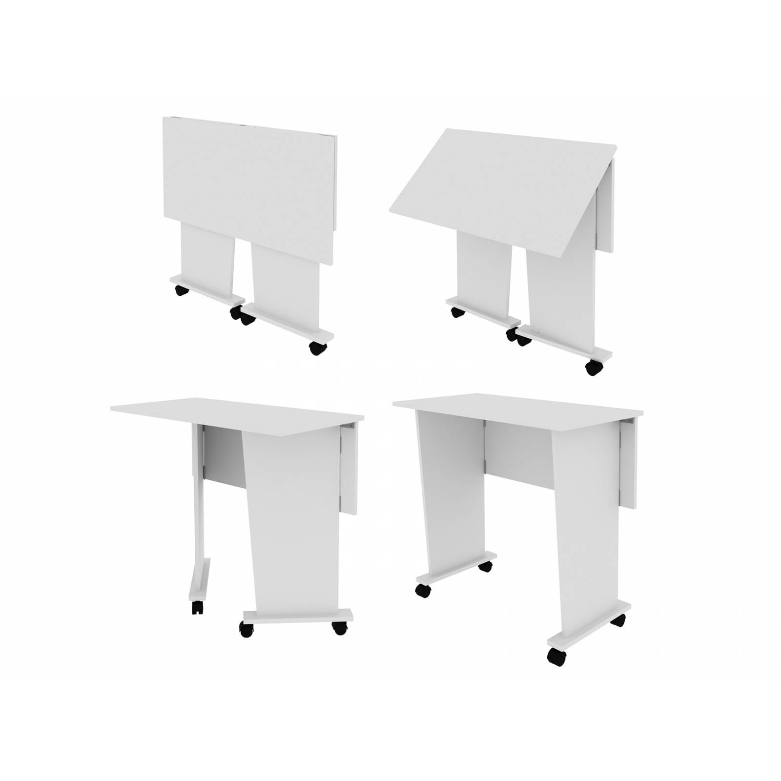 Mueble Escritorio Desmontable c Ruedas Blanco ME41170001