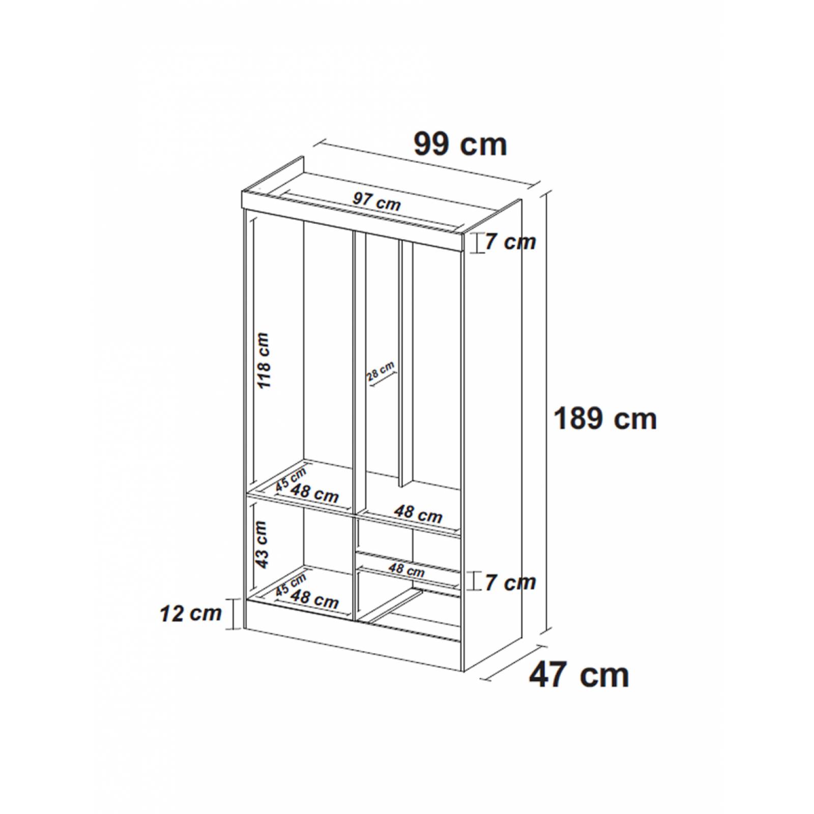 MUEBLE ROPERO 4 PUERTAS LINEA LOTUS MODELO 42060 105