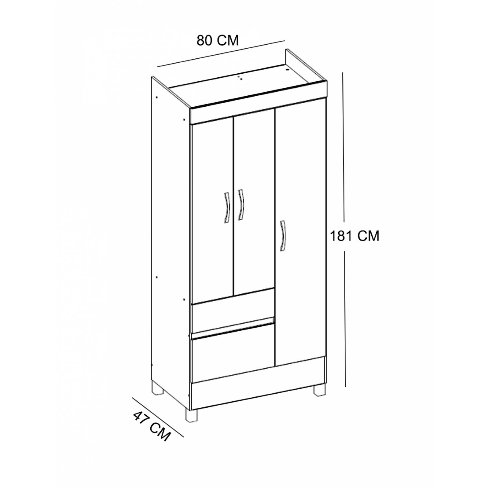 MUEBLE ROPERO 3 PUERTAS LINEA WIND MODELO 32860 105