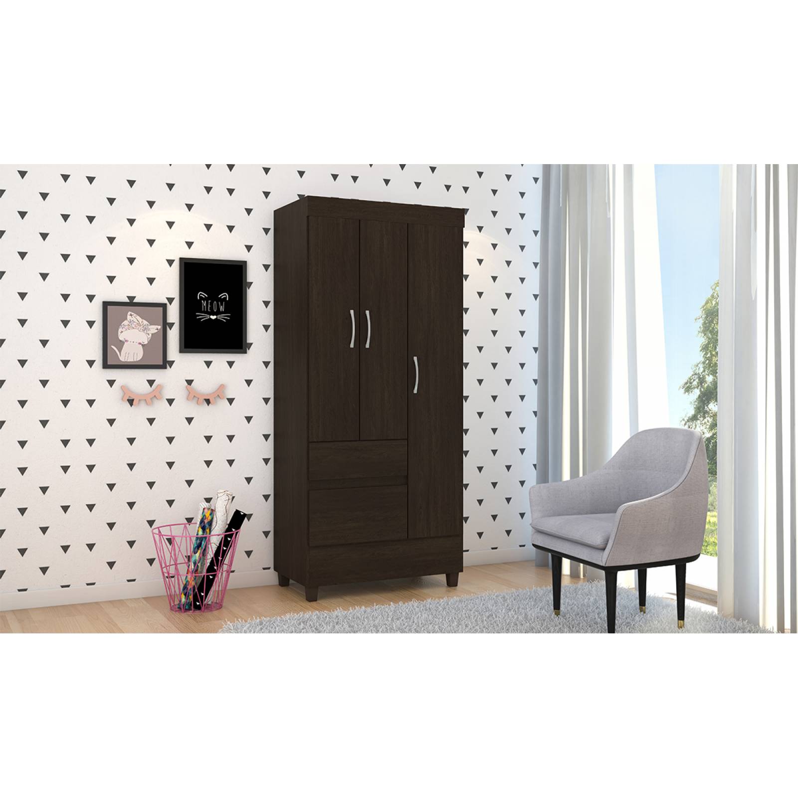 MUEBLE ROPERO 3 PUERTAS LINEA WIND MODELO 32860 105