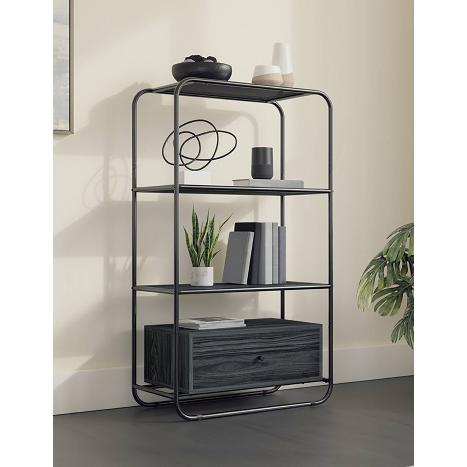 Mueble Librero Estante C Tapa De Cristal Metro Pike 426462