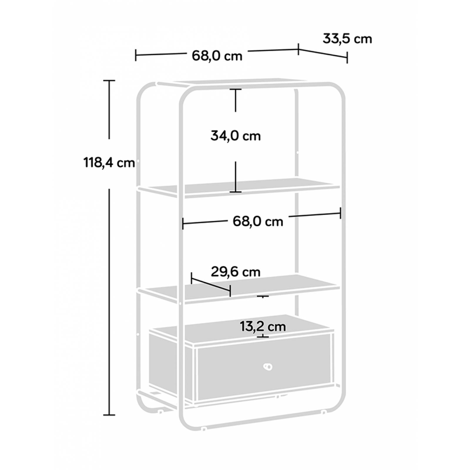 Mueble Librero Estante C Tapa De Cristal Metro Pike 426462