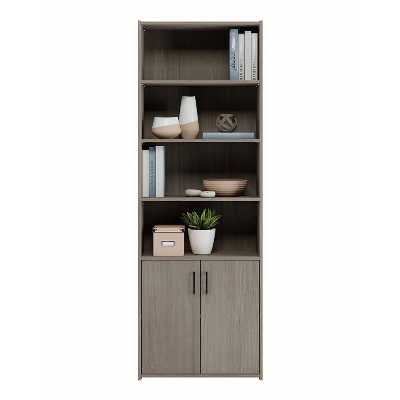 Mueble Librero Alto De 6 Nichos C Puertas Beginnings 428234
