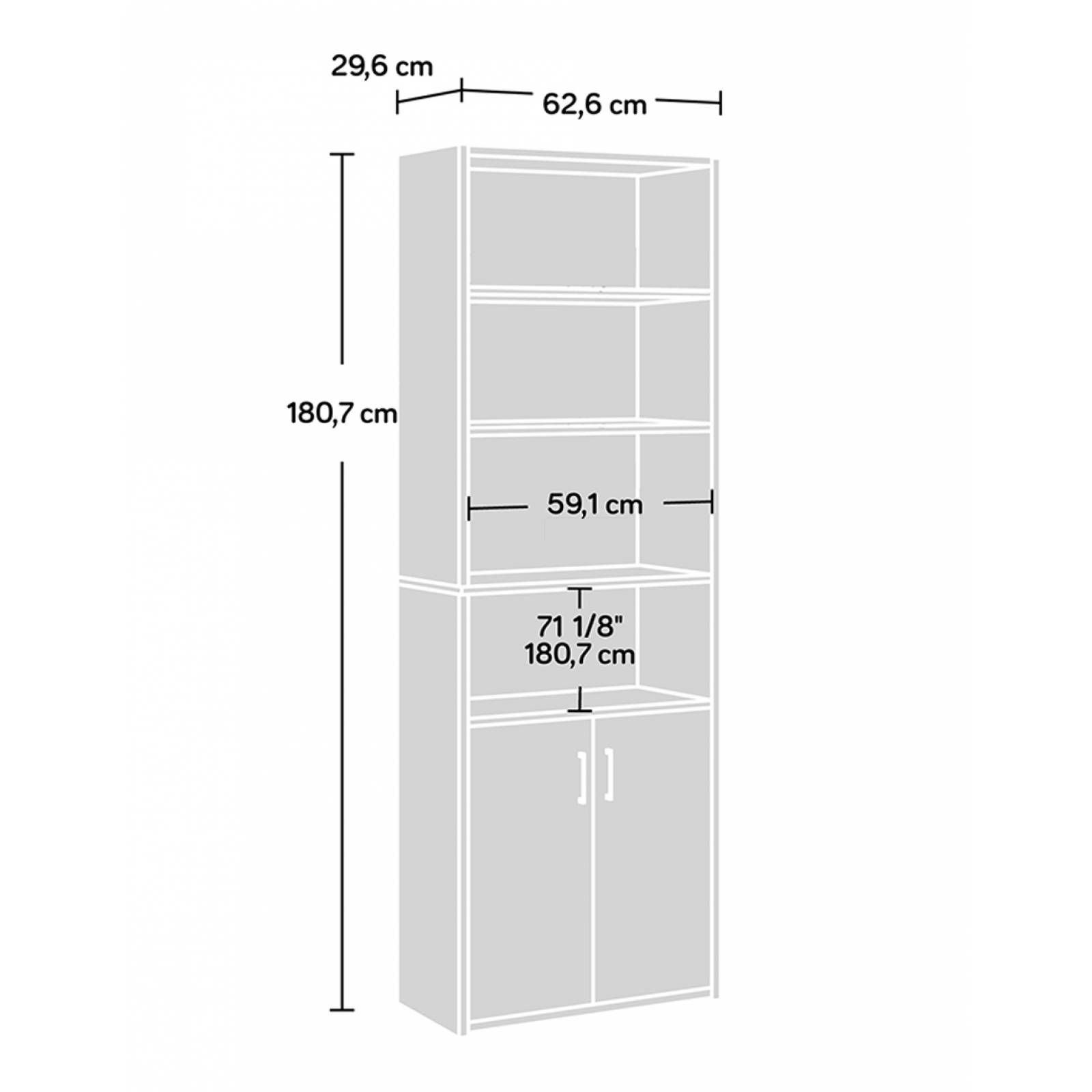 Mueble Librero Alto De 6 Nichos C Puertas Beginnings 428234