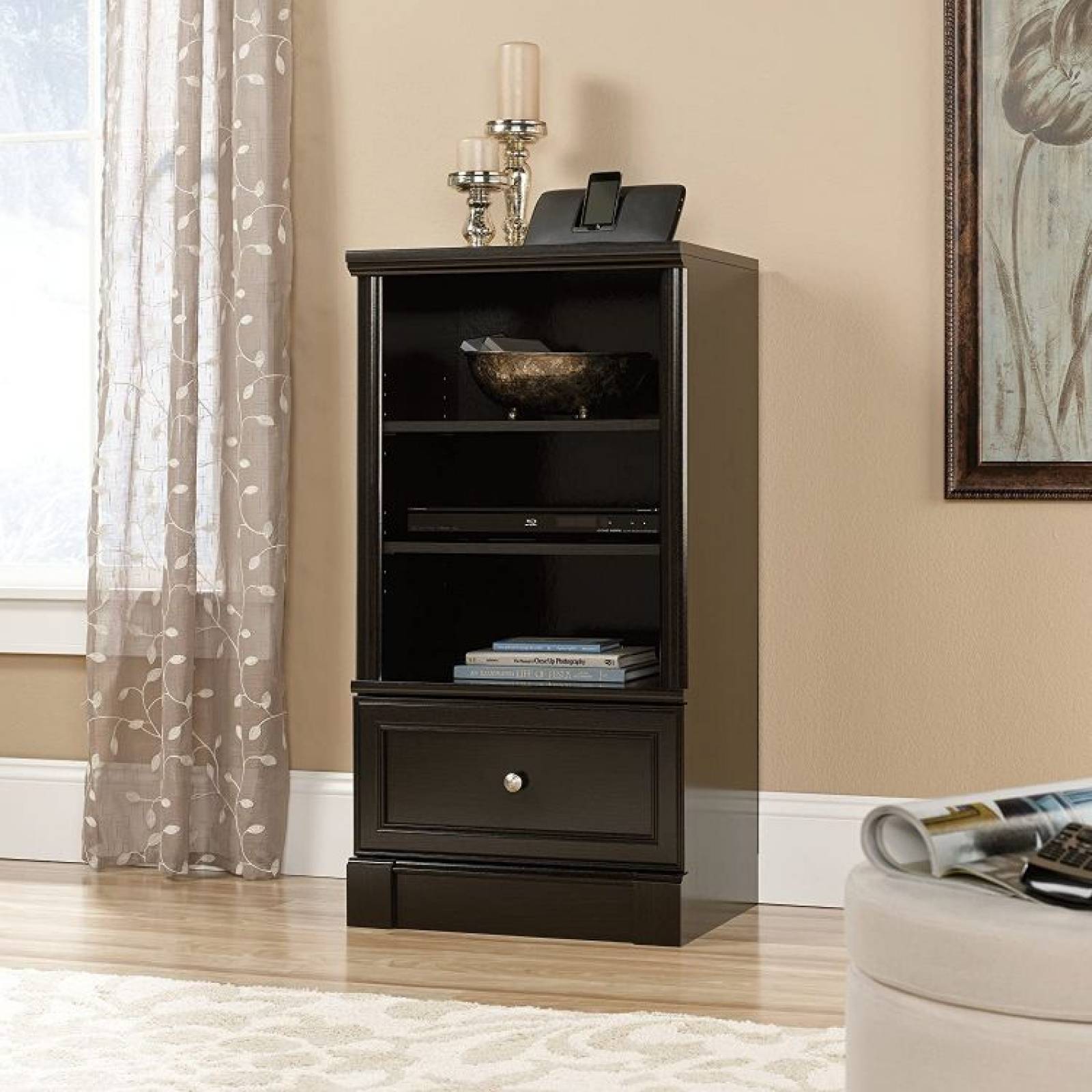 Librero Con Cajón y Repisas Sauder Modelo 417876 Color Chocolate