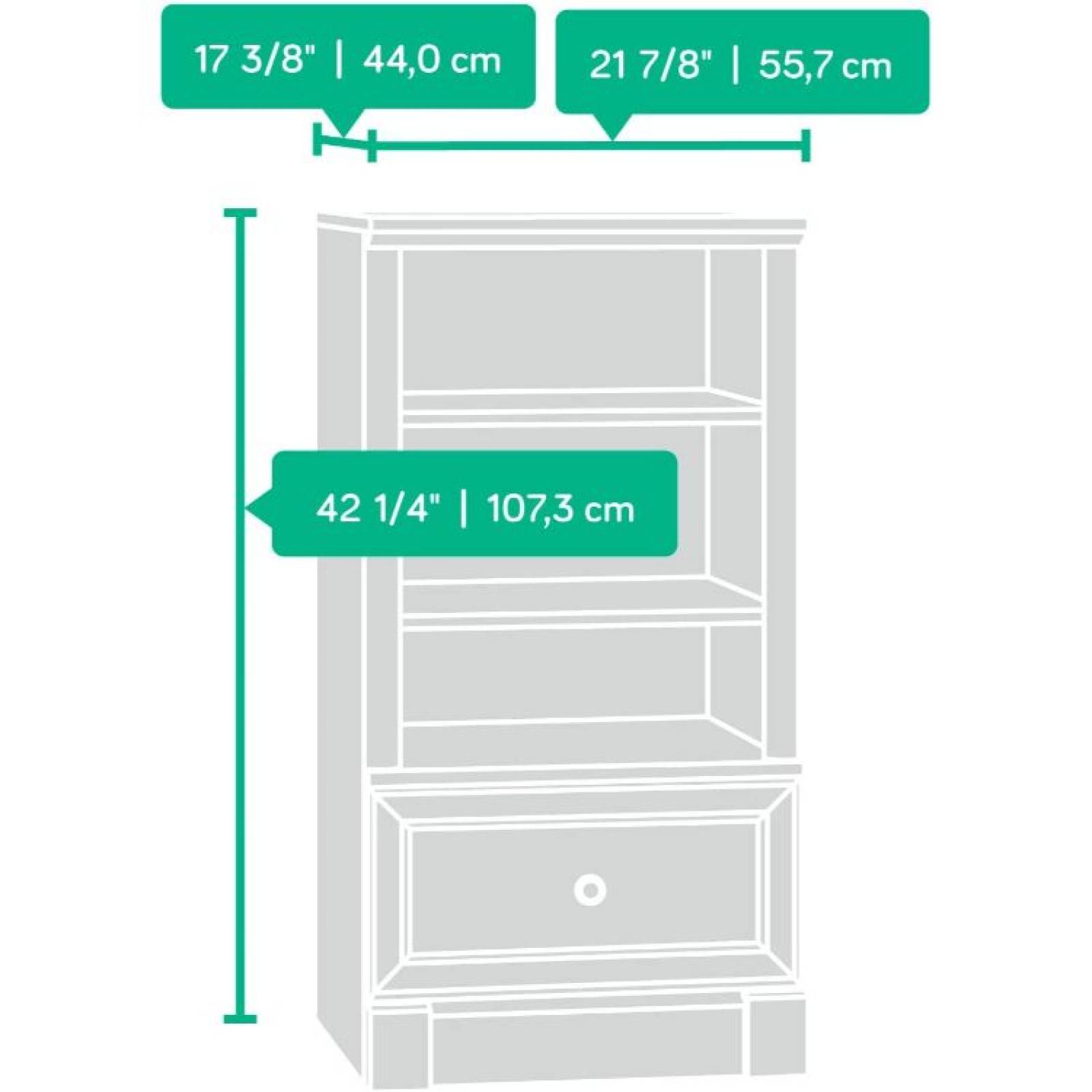 Librero Con Cajón y Repisas Sauder Modelo 417876 Color Chocolate