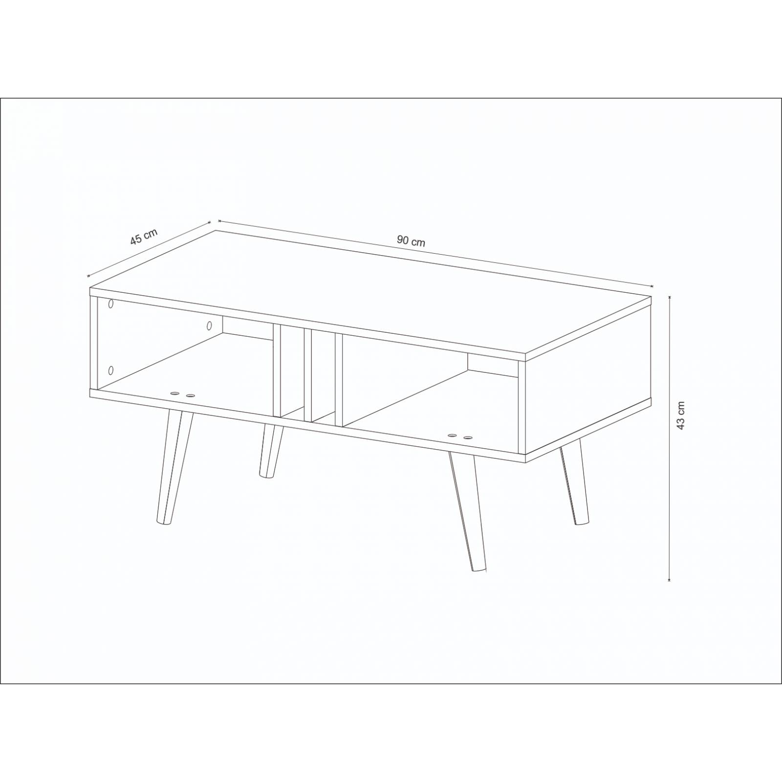 Mesa de Centro con Nichos Color Rustico Modelo MC22260004