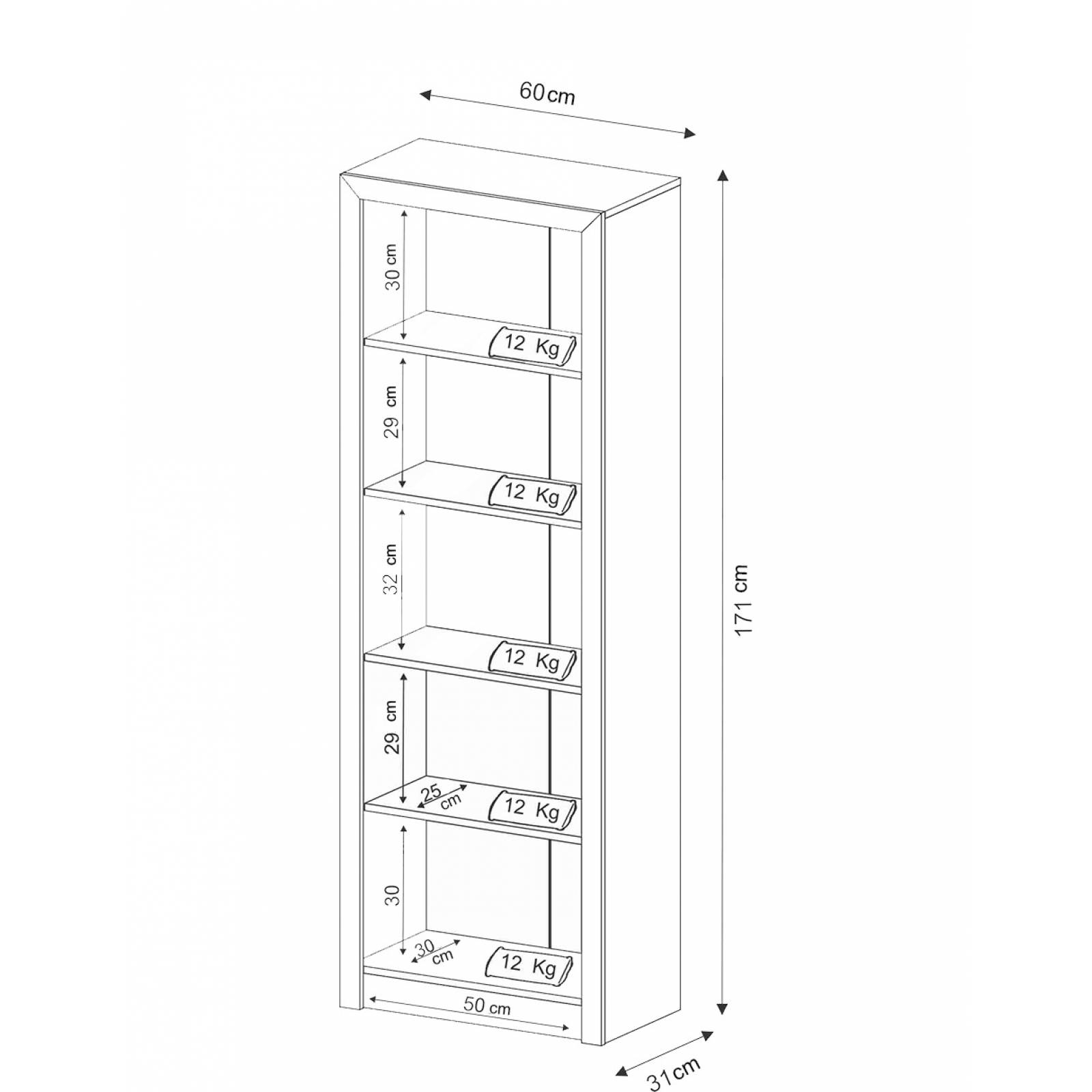 Mueble Librero de Oficina Rustico ME41040008
