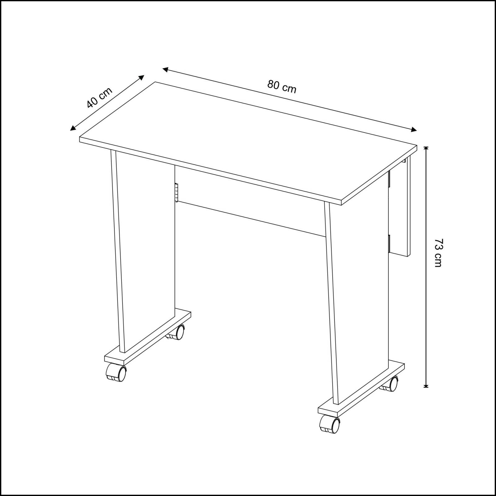 Mueble Escritorio Desmontable c  Ruedas Rustico ME41170007