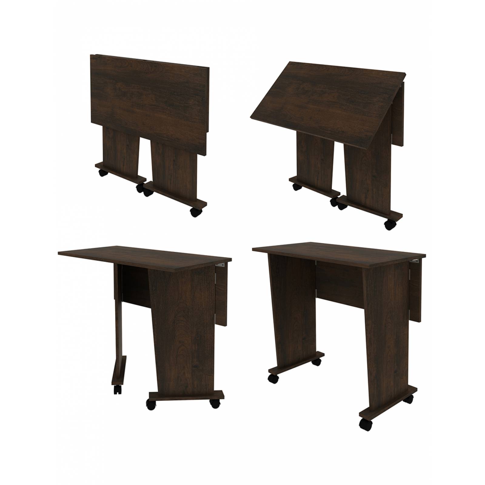 Mueble Escritorio Desmontable c  Ruedas Rustico ME41170007