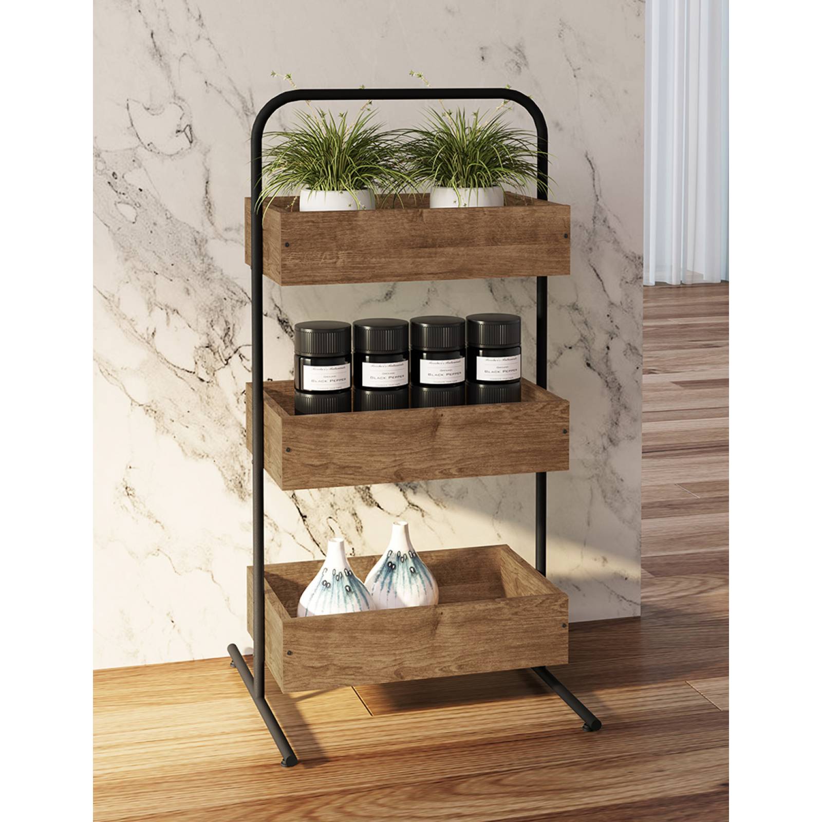 Mueble Organizador Vermont Artesano Negro 27865 VN