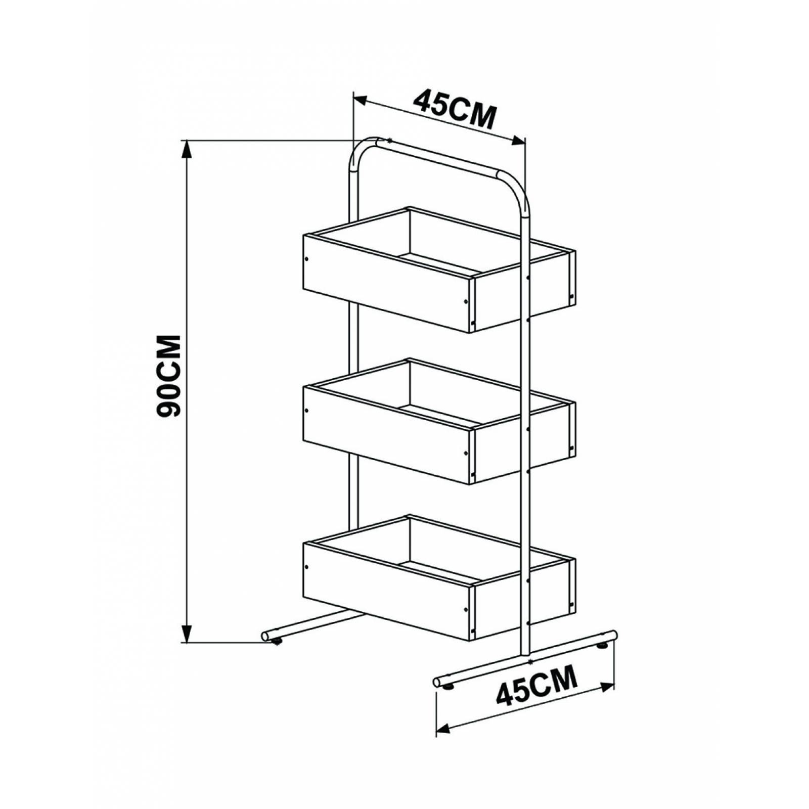 Mueble Organizador Vermont Artesano Negro 27865 VN