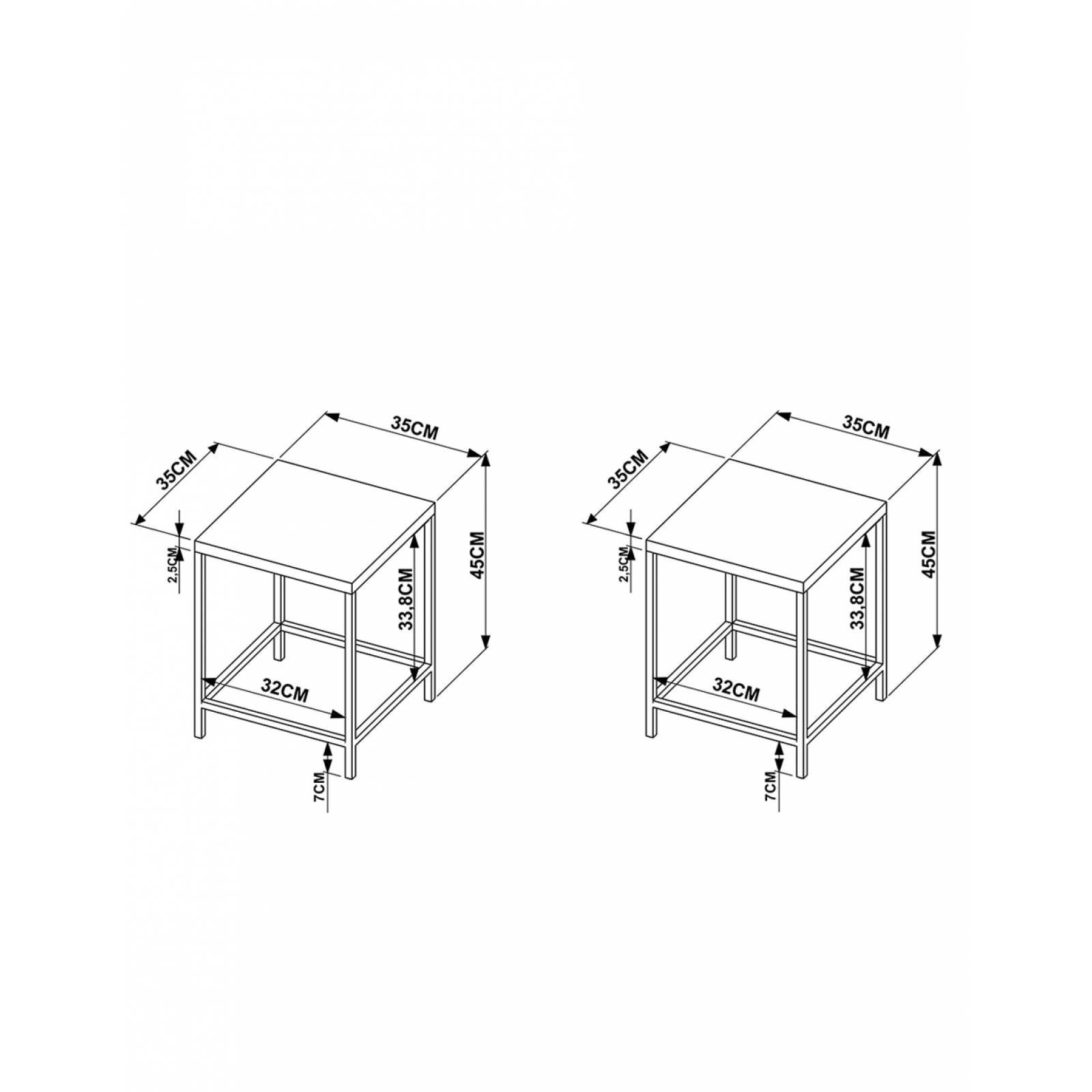 Mueble Artesano Kit 2 Taburetes Cuadrados 27815 VN