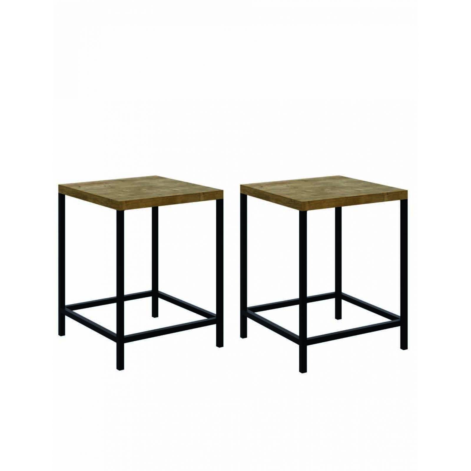 Mueble Artesano Kit 2 Taburetes Cuadrados 27815 VN