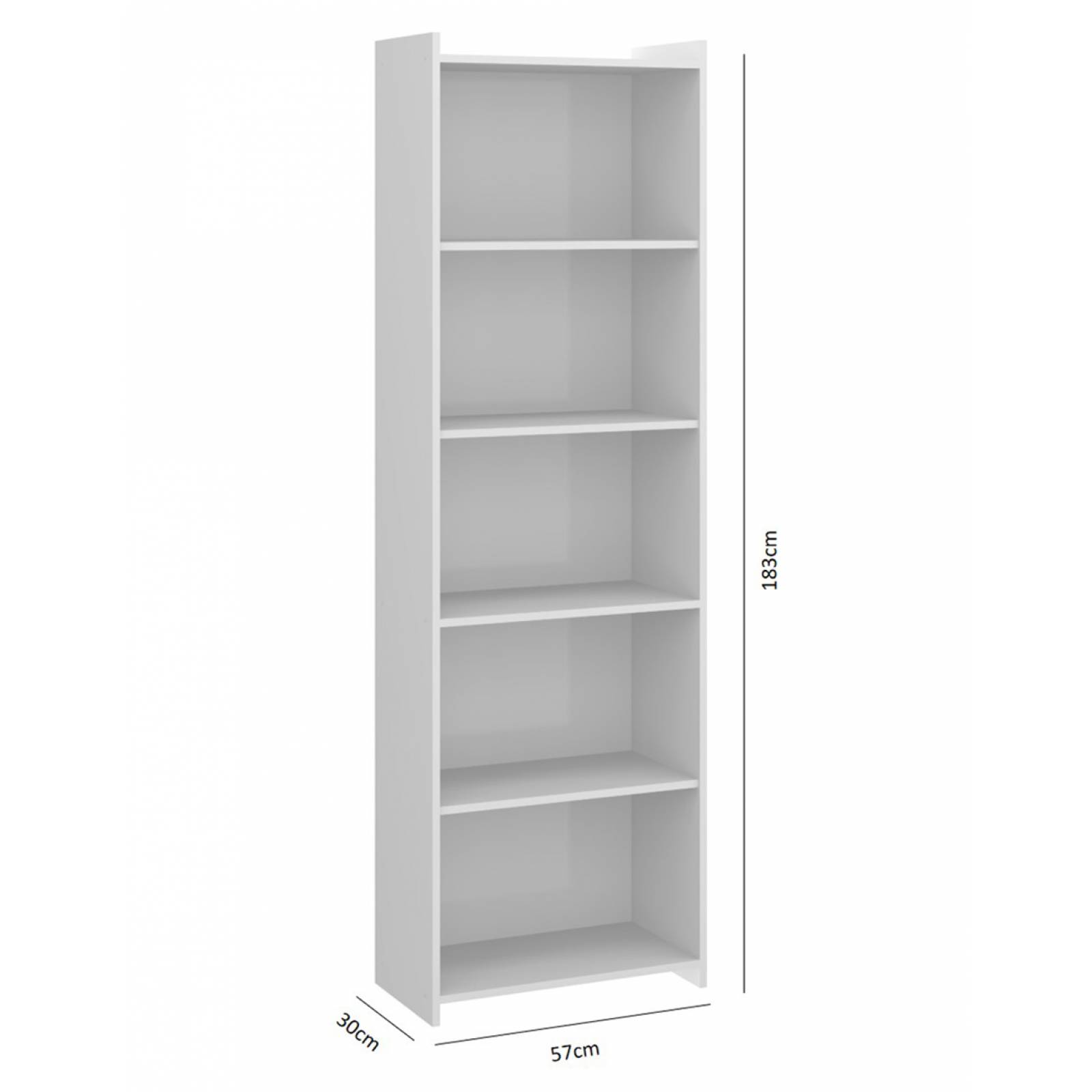 Mueble Librero Alto 5 Estantes Blanco 070001