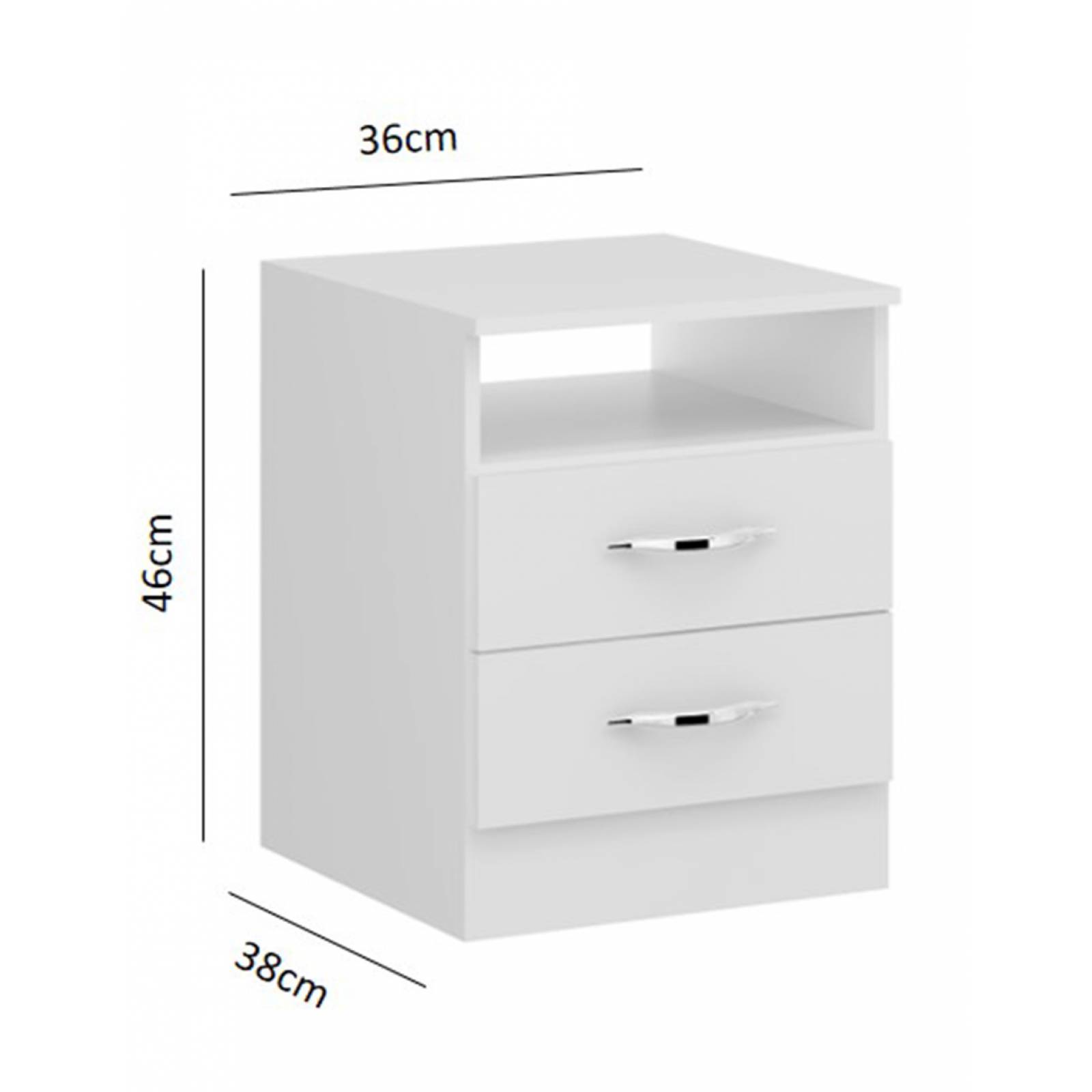 Mueble Buro 2 Cajones Blanco 104001
