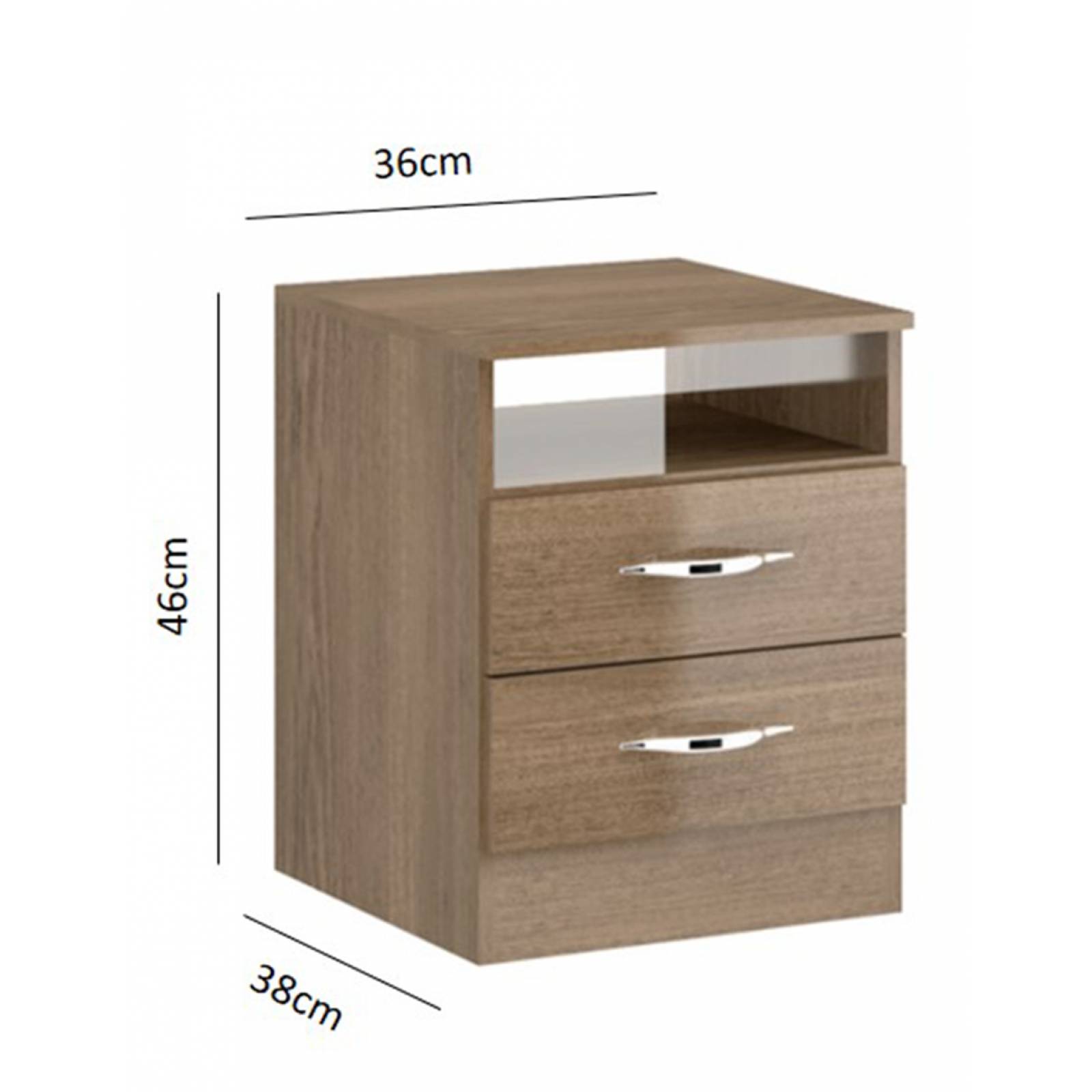 Mueble A22 Buro 2 Cajones Carvalho 104079