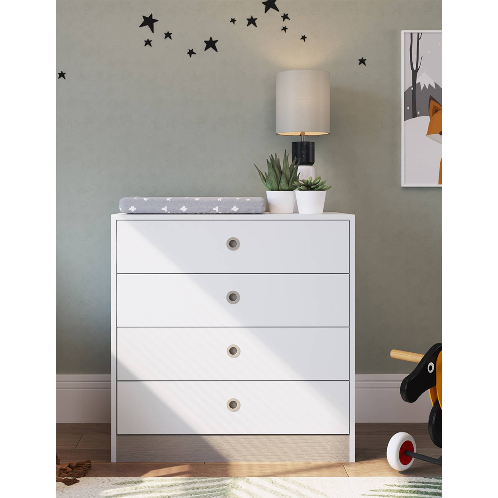 Mueble Comoda de 4 Cajones Linea Amore Modelo CD040