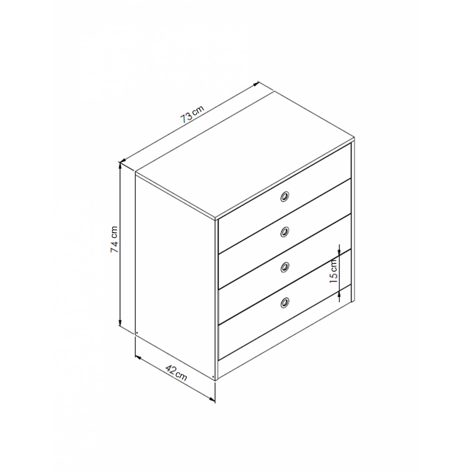 Mueble Comoda De 4 Cajones Blanca Modelo 2007 A22 MODERNO