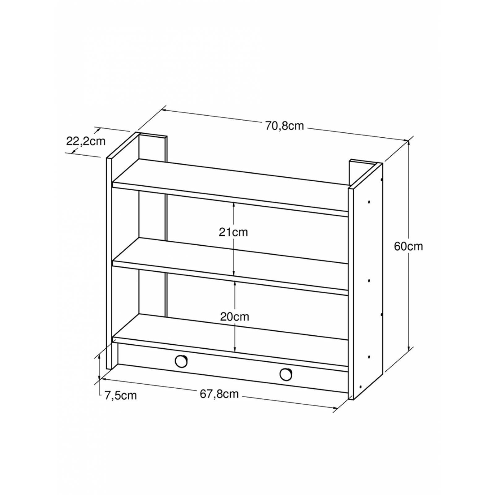 Mueble Estante Empotrable Montessoriano Blanco Modelo EA7000
