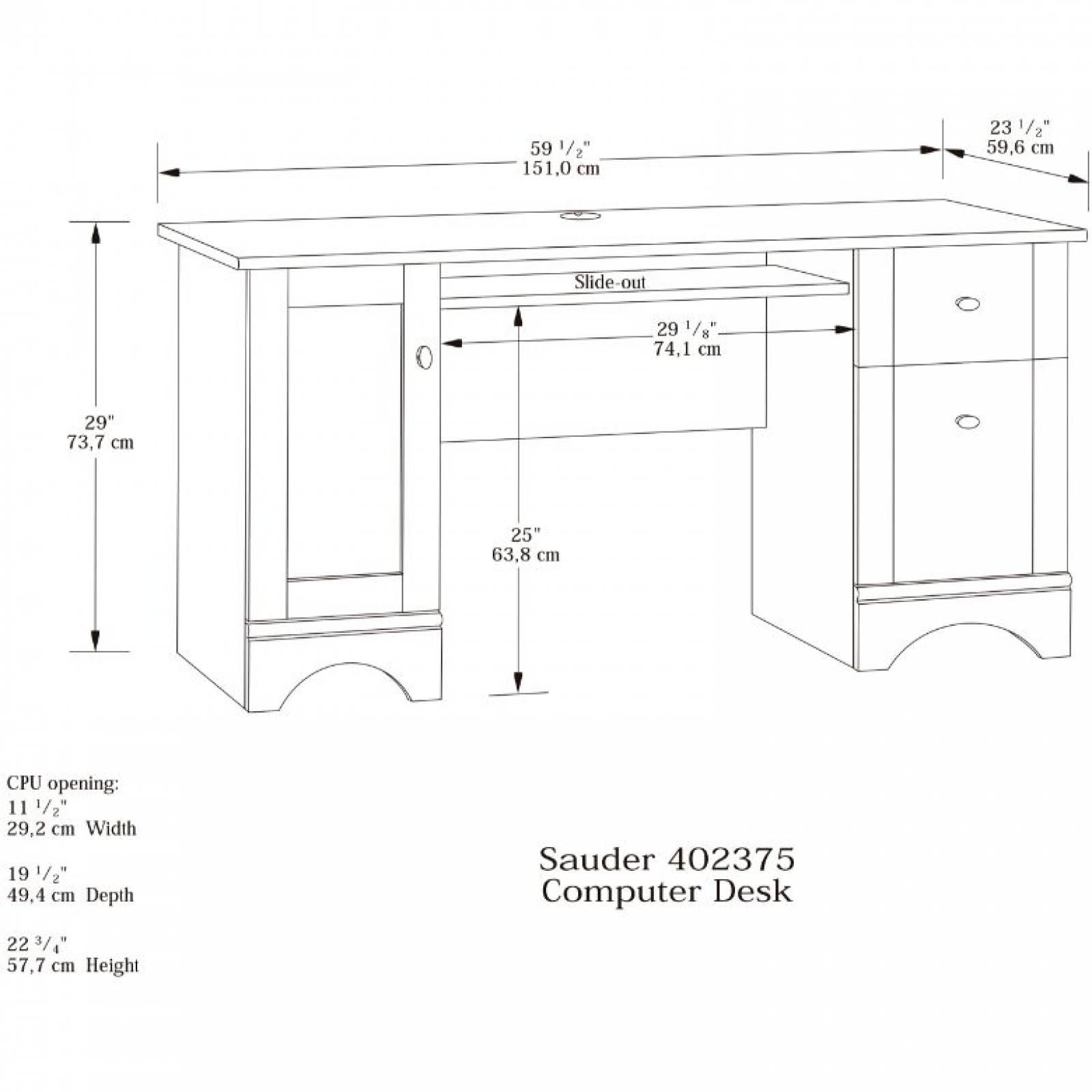 Mueble Escritorio Para PC Sauder 402375 Color Roble