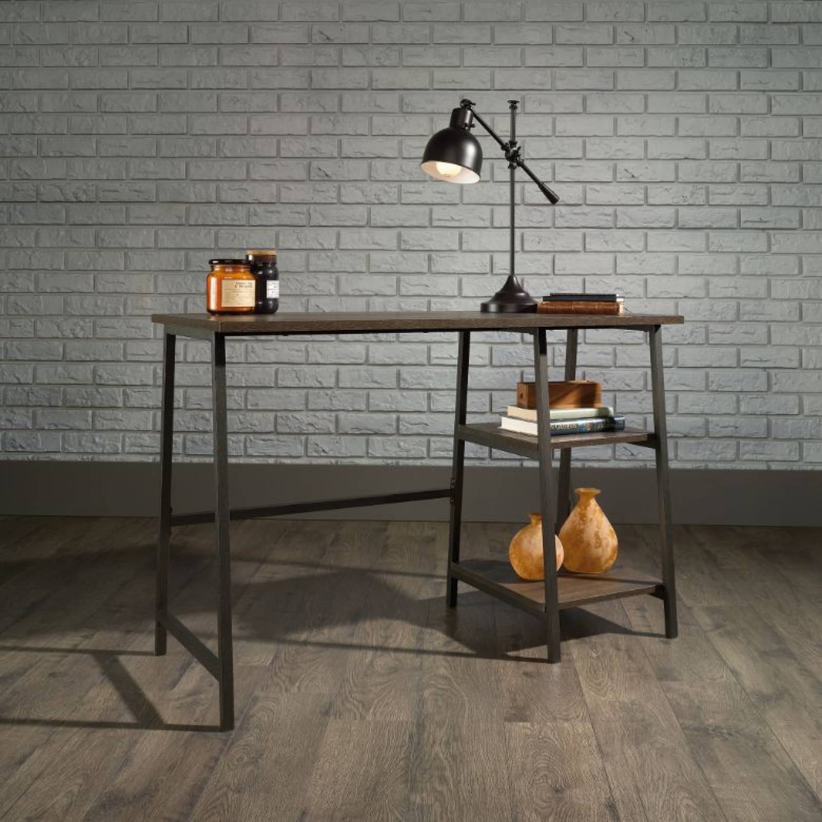 Mueble Escritorio Para PC Sauder 423024 Color Gris Cafe