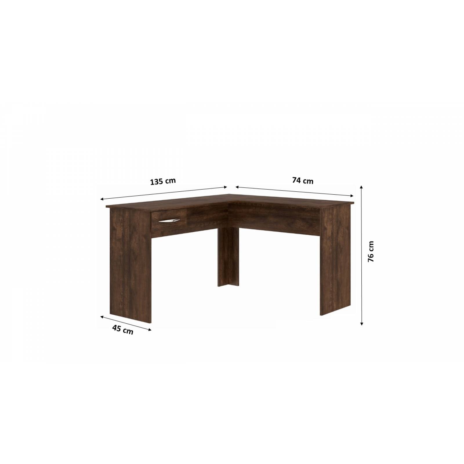 Mueble Escritorio Esquinero En L Con 1 Cajón Modelo 70384
