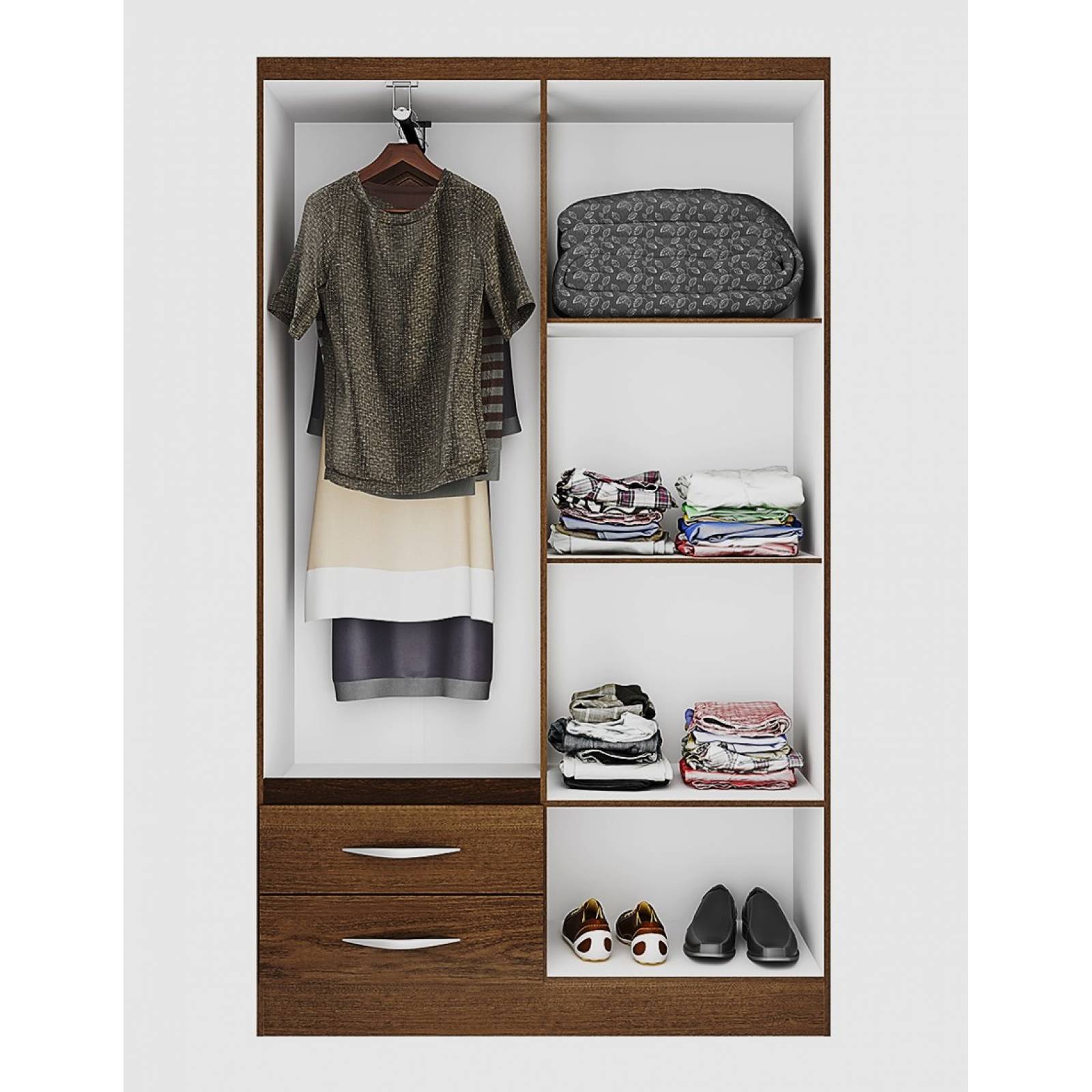 Mueble Ropero Castaño De 4 Puertas Modelo 207484