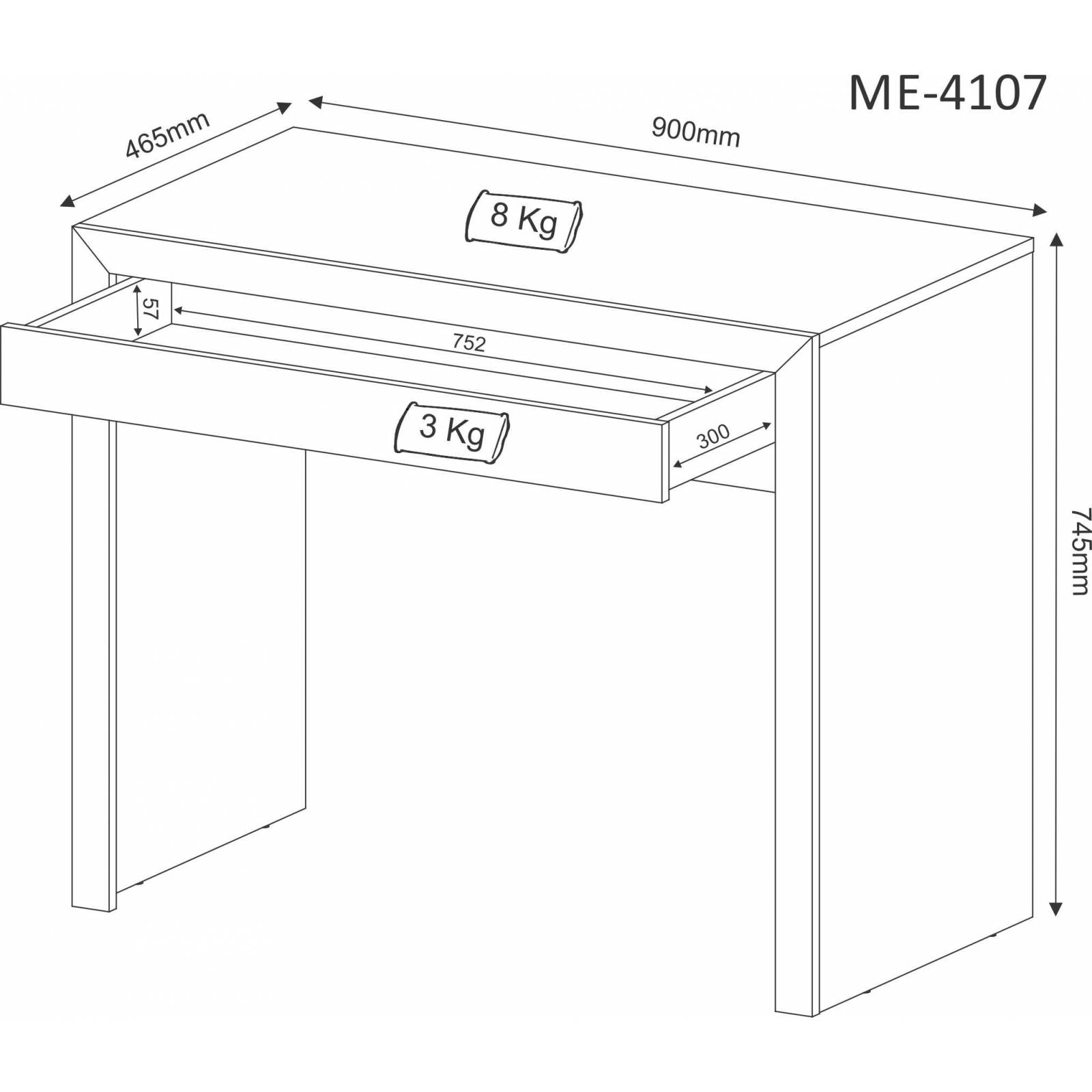 Mueble Mesa Escritorio De Apoyo P Oficina Blanco ME410701