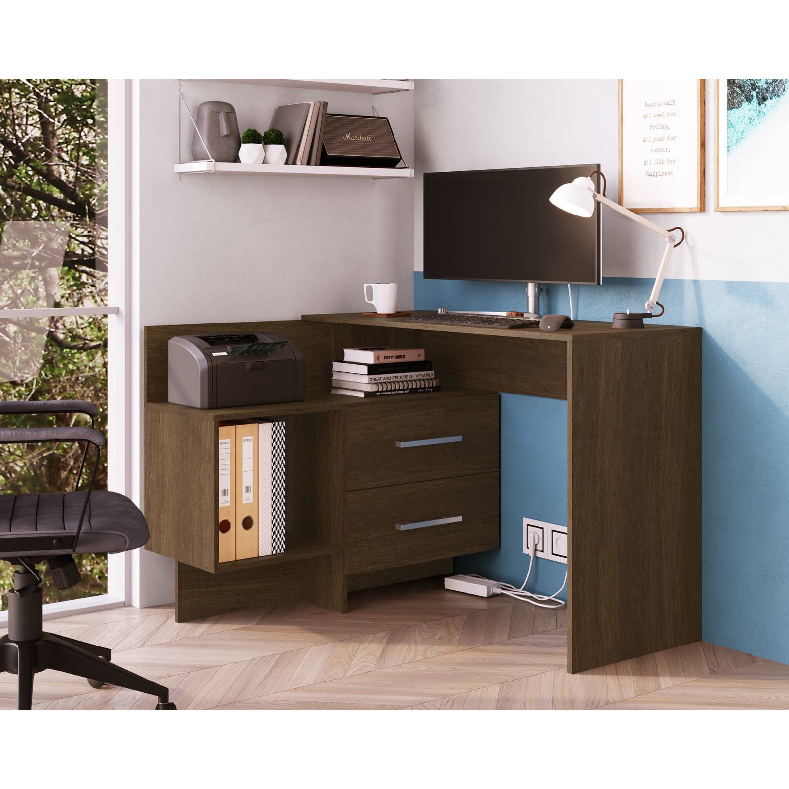 Mueble Escritorio Moderno De 4 Posiciones Mod 738
