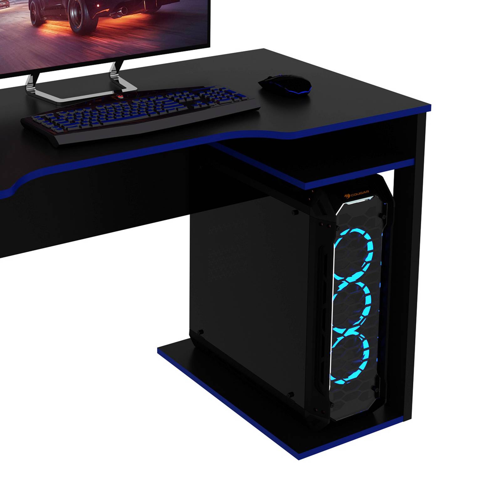 Mueble Escritorio Gamer Moderno Negro Azul ME41610002