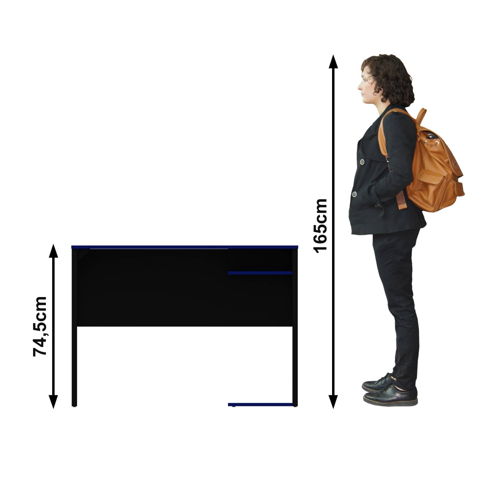 Mueble Escritorio Gamer Moderno Negro Azul ME41610002