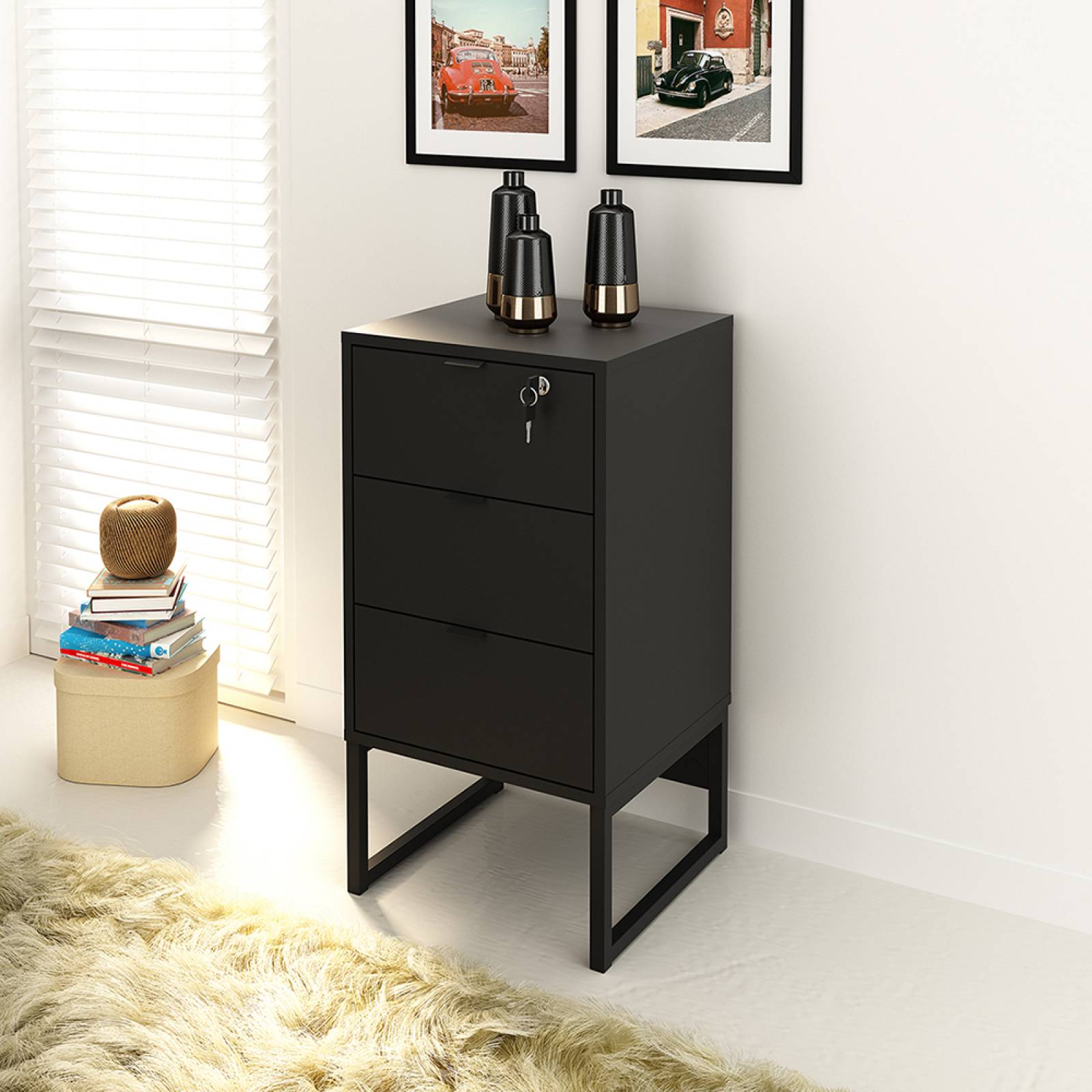 Mueble Archivero con 3 cajones ME41580003 Negro